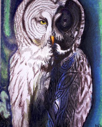Owl Guardian painting